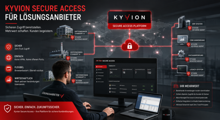 Kyvion Secure Access für Lösungsanbieter – Mehrwert für Softwarehersteller, Systemhäuser und SaaS-Anbieter | Kyvion Security Blog