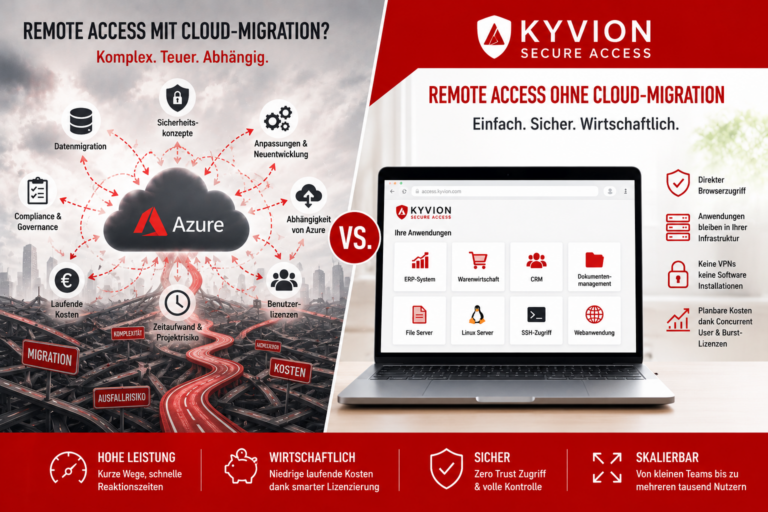 Remote Access ohne Cloud-Migration – Warum moderne Fernzugriffe nicht zwangsläufig die Cloud benötigen | Kyvion Security Blog