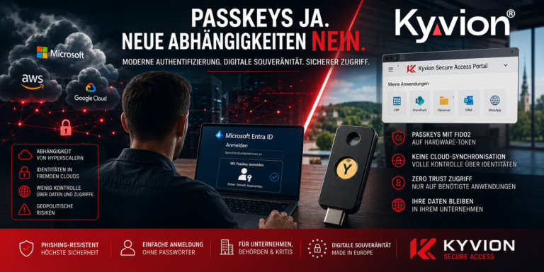 Passkeys ohne Cloud-Abhängigkeit – Moderne Authentifizierung und digitale Souveränität | Kyvion Security Blog