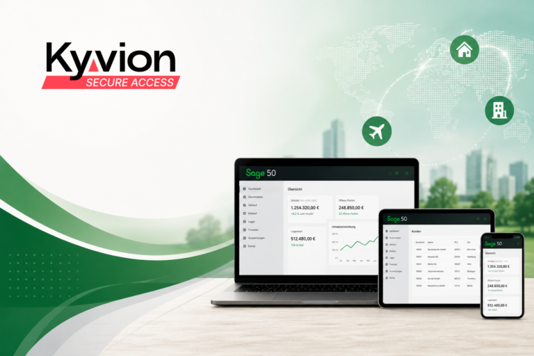 Sage 50 sicher und von überall nutzen – ERP-Zugriff direkt über den Browser | Kyvion Security Blog