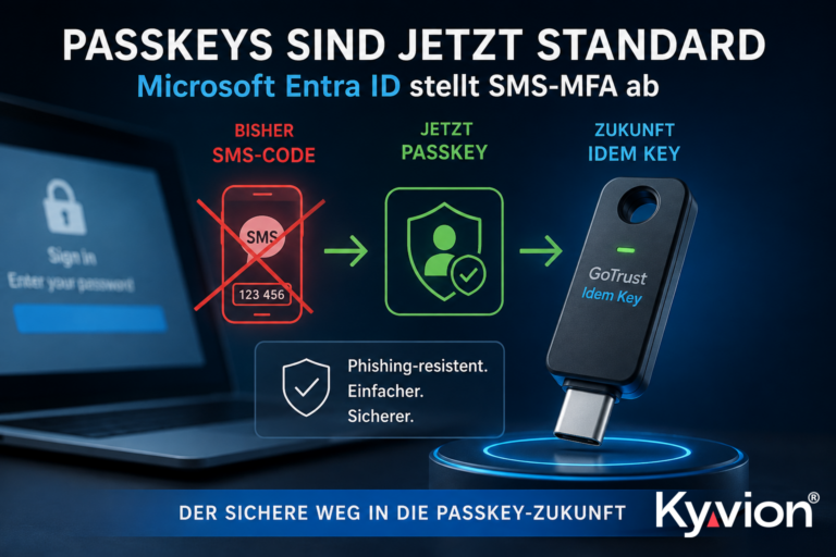 Microsoft macht Passkeys zum Standard: Warum jetzt die Zeit für Hardware-Sicherheitsschlüssel gekommen ist | Kyvion Security Blog