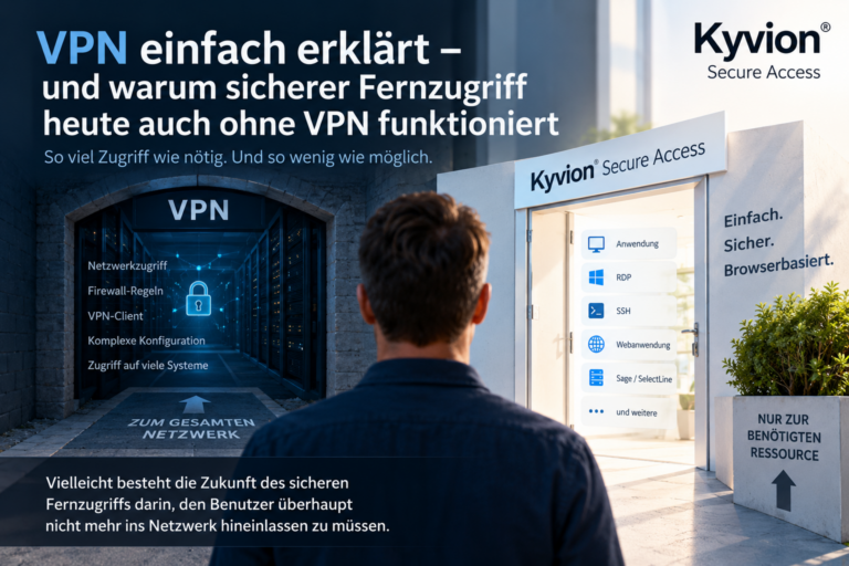 VPN einfach erklärt – und warum sicherer Fernzugriff heute auch ohne VPN funktioniert | Kyvion Security Blog